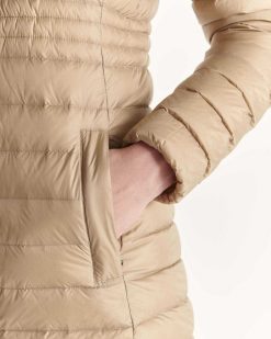 New Doudoune Longue A Capuche Beige Vero Vetements D'Exterieur