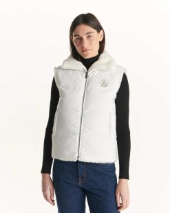 Clearance Manteau Reversible Sans Manches Swarovski Grand Froid Blanc Daria Vetements D'Exterieur