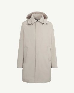 Clearance Veste Impermeable Athenes A Capuche Amovible Beige Vetements D'Exterieur