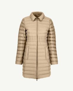 New Doudoune Longue A Capuche Beige Vero Vetements D'Exterieur