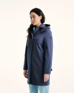 Hot Veste Impermeable Corinthe A Capuche Amovible Marine Vetements D'Exterieur