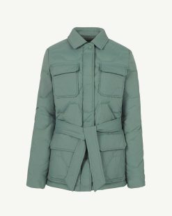 Clearance Veste Safari D'Hiver Ultralegere Carmen Vert Celadon Vetements D'Exterieur