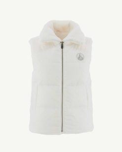 Clearance Manteau Reversible Sans Manches Swarovski Grand Froid Blanc Daria Vetements D'Exterieur