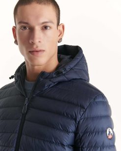 New Doudoune Reversible A Capuche Bleu Marine Bergen Vetements D'Exterieur