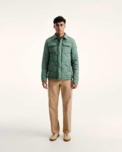 Clearance Andy Ultralight Overshirt Veste D'Hiver Vert Celadon Vetements D'Exterieur