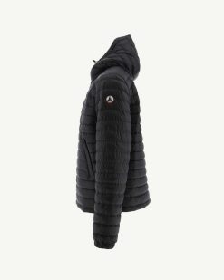 Clearance Doudoune A Capuche Reversible Noire Bergen Vetements D'Exterieur