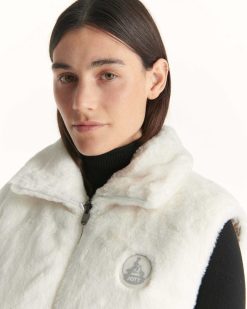 Clearance Manteau Reversible Sans Manches Swarovski Grand Froid Blanc Daria Vetements D'Exterieur