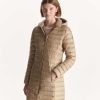 New Doudoune Longue A Capuche Beige Vero Vetements D'Exterieur