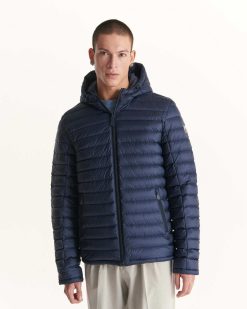 New Doudoune Reversible A Capuche Bleu Marine Bergen Vetements D'Exterieur