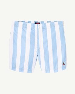 Best Short De Bain Deauville Raye Bleu Doux/Blanc Vetements