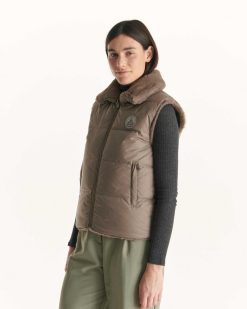 Best Manteau Reversible Sans Manches Swarovski Grand Froid Taupe Daria Vetements D'Exterieur