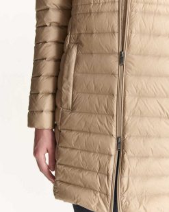 New Doudoune Longue A Capuche Beige Vero Vetements D'Exterieur