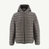 Clearance Doudoune A Capuche Taupe Hugo Vetements D'Exterieur