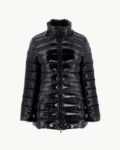 Wholesale Veste Mi-Longue Laquee Noir Grand Froid Perle Vetements D'Exterieur