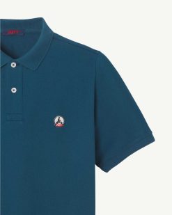 Online Polo Marbella Bleu Metal En Coton Bio Vetements