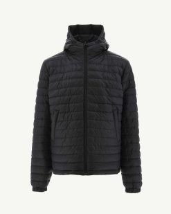 Clearance Doudoune A Capuche Reversible Noire Bergen Vetements D'Exterieur