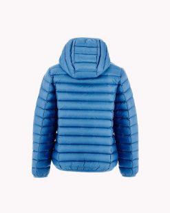 Online Veste Legere A Capuchon Legere De Puffer Du Denim Hugo Kid Vetements D'Exterieur