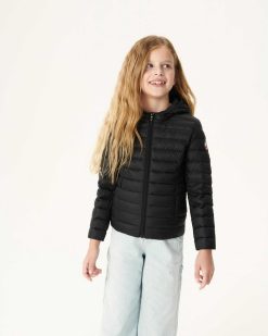 Clearance Doudoune Noire A Capuche Carla Vetements D'Exterieur