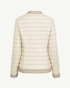 Online Veste D'Hiver Legere Bicolore Paola Argile/Beige Vetements D'Exterieur