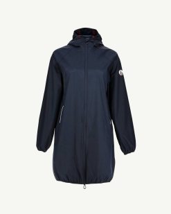 Online Veste Longue A Capuche Bleu Marine Copenhagen Vetements D'Exterieur