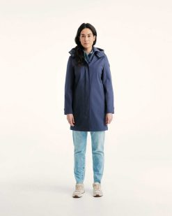 Hot Veste Impermeable Corinthe A Capuche Amovible Marine Vetements D'Exterieur