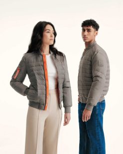 Online Blouson Aviateur Rhona Taupe Jott X Palladium Vetements D'Exterieur