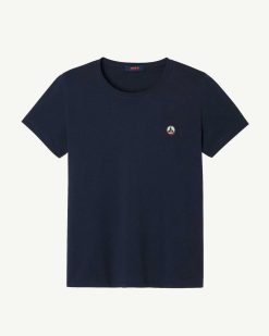 New T-Shirt A Col Rond Bleu Marine Rosas Vetements