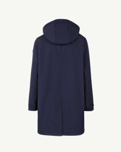 New Veste Impermeable Athenes Avec Capuche Amovible Marine Vetements D'Exterieur