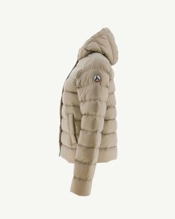 Clearance Doudoune Droite A Capuche Jane Beige Vetements D'Exterieur