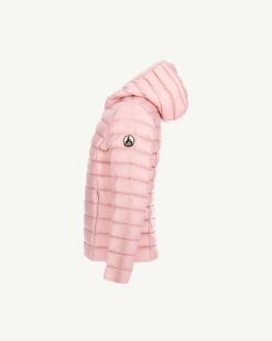 Online Veste Matelassee A Capuche Legere Rose Peche Carla Kid Vetements D'Exterieur