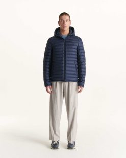 New Doudoune Reversible A Capuche Bleu Marine Bergen Vetements D'Exterieur