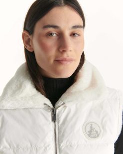 Clearance Manteau Reversible Sans Manches Swarovski Grand Froid Blanc Daria Vetements D'Exterieur