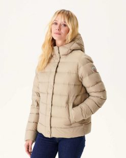 Clearance Doudoune Droite A Capuche Jane Beige Vetements D'Exterieur