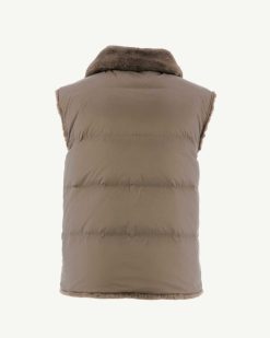 Best Manteau Reversible Sans Manches Swarovski Grand Froid Taupe Daria Vetements D'Exterieur