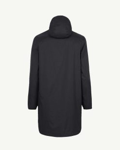 Hot Veste Longue Impermeable Avec Capuche Oban Noir Vetements D'Exterieur