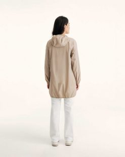 New Veste Longue Impermeable Glendale A Capuche Beige Vetements D'Exterieur