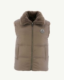 Best Manteau Reversible Sans Manches Swarovski Grand Froid Taupe Daria Vetements D'Exterieur