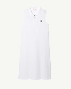 Online Robe Polo Sans Manches En Coton Bio Esmeralda Blanc Vetements