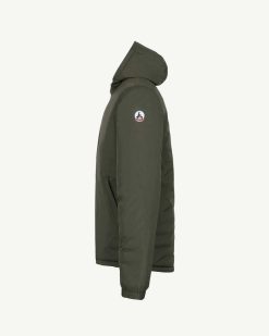 Clearance Armee/Beige Doudoune A Capuche Reversible Bergen 2.0 Vetements D'Exterieur