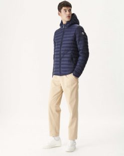 New Doudoune Reversible A Capuche Bleu Marine Bergen Vetements D'Exterieur