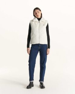 Clearance Manteau Reversible Sans Manches Swarovski Grand Froid Blanc Daria Vetements D'Exterieur