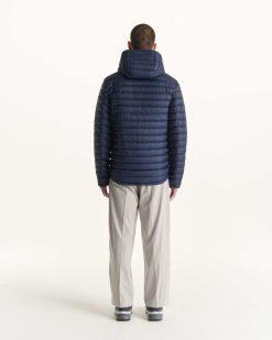 New Doudoune Reversible A Capuche Bleu Marine Bergen Vetements D'Exterieur