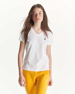 New Blanc T-Shirt A Col En V En Coton Biologique Cancun Taille Unique Vetements