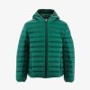 New Veste A Capuche Legere Vert Fonce De Puffer De Hugo Kid Vetements D'Exterieur