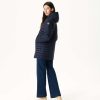 Hot Doudoune Longue Reversible Bleu Marine Roma Vetements D'Exterieur