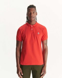 Hot Polo En Coton Biologique Marbella Rouge Feu Vetements