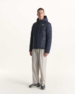 New Doudoune Reversible A Capuche Bleu Marine Bergen Vetements D'Exterieur