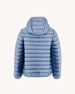 Online Veste Matelassee A Capuche Legere Lavee Bleue Hugo Kid Vetements D'Exterieur