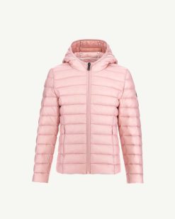 Online Veste Matelassee A Capuche Legere Rose Peche Carla Kid Vetements D'Exterieur