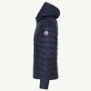 Clearance Doudoune A Capuche Bleu Marine Carla Vetements D'Exterieur